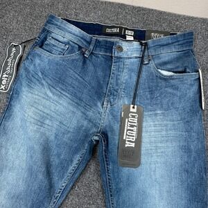 Cultura Skinny Fit Stretch Jeans Mens 32x32 Blue Natural Flex Fade Denim NYC NEW